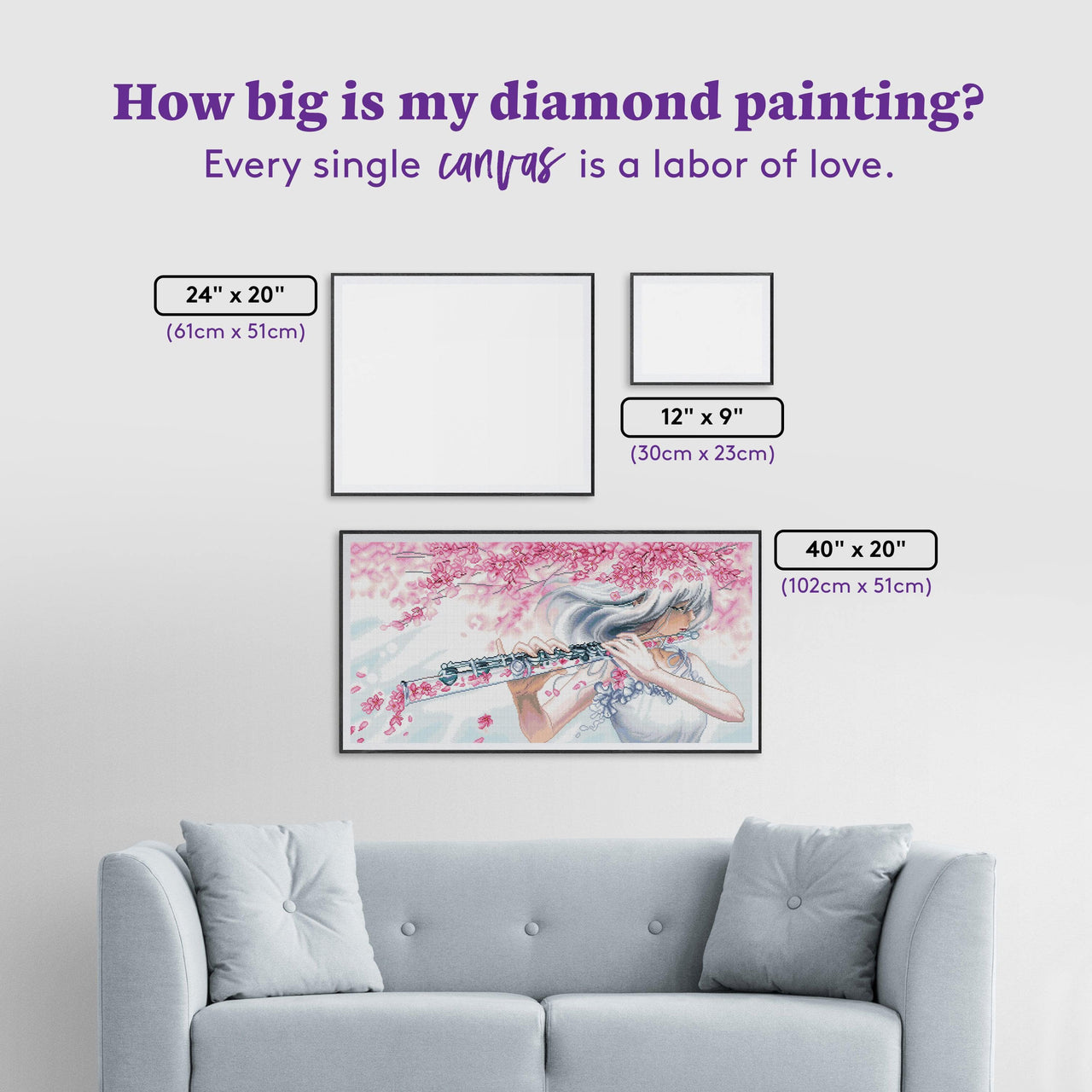 Diamond Painting Petals Fall 40" x 20" (102cm x 51cm) / Square with 42 Colors including 2 ABs / 83,436