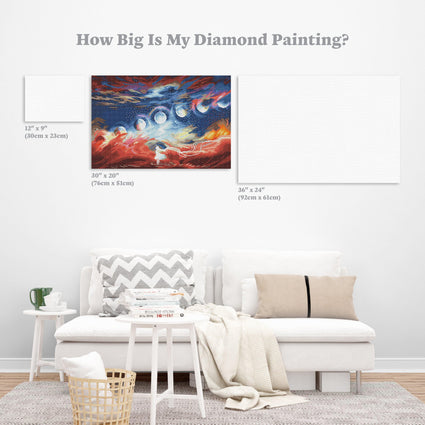 Diamond Painting Phases 30" x 20″ (76cm x 51cm) / Round with 43 Colors including 4 ABs / 49,050