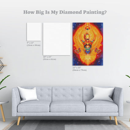 Diamond Painting Phoenix 22" x 31" (56cm x 79cm) / Square With 43 Colors Including 4 ABs / 68,952