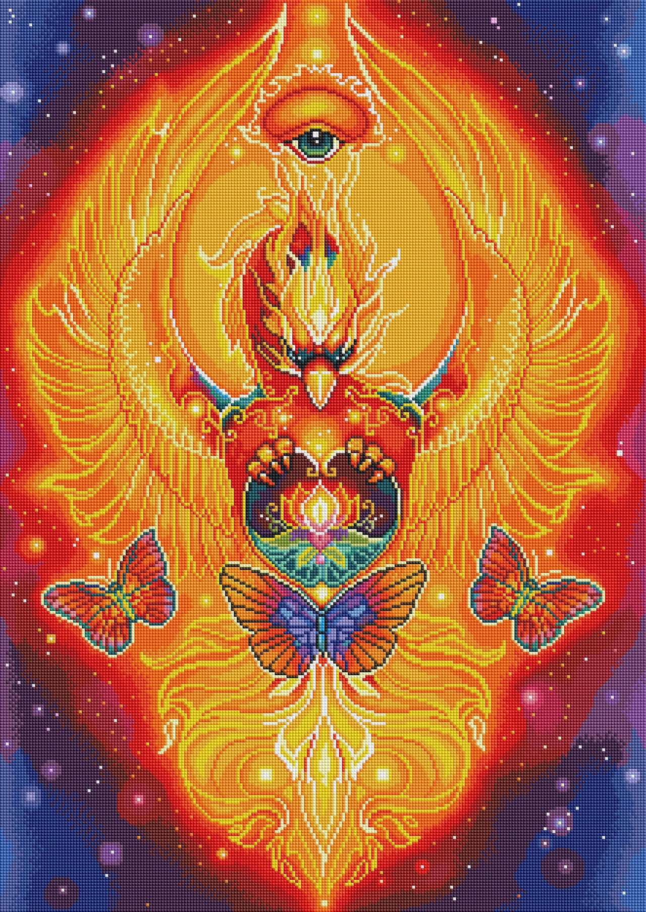 Diamond Painting Phoenix 22" x 31" (56cm x 79cm) / Square With 43 Colors Including 4 ABs / 68,952