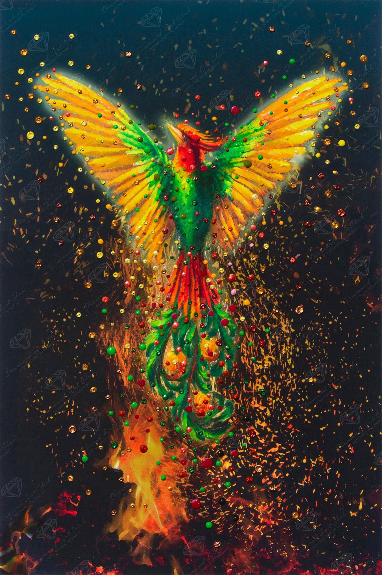 Diamond Painting Phoenix Rising 22" x 33" (55.9cm x 83.8cm) / Round with 42 Colors including 4 ABs / 59,501