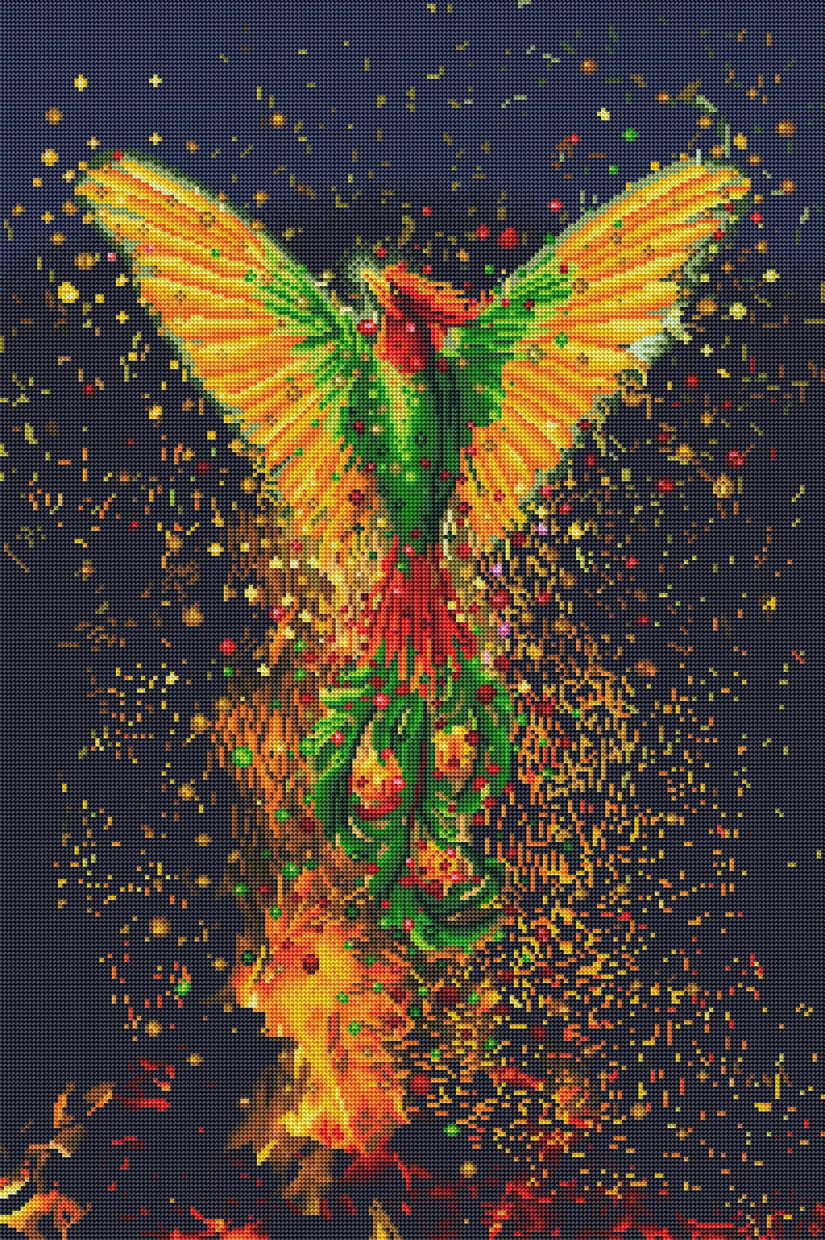 Diamond Painting Phoenix Rising 22" x 33" (55.9cm x 83.8cm) / Round with 42 Colors including 4 ABs / 59,501