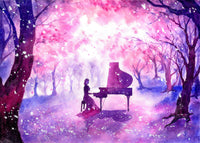 Diamond Painting Piano Dream 20" x 28″ (51cm x 71cm) / Square with 29 Colors including 3 ABs / 56,964