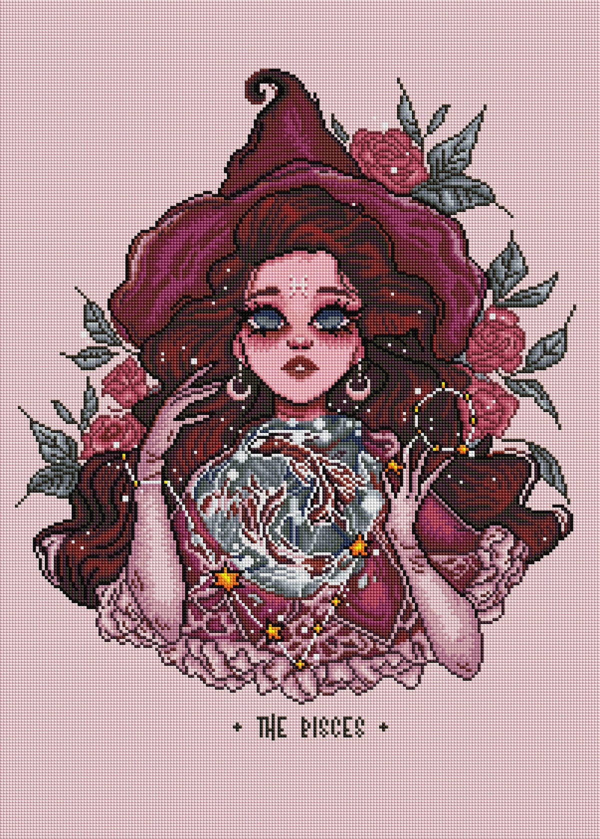 Diamond Painting Pisces 20" x 28" (51cm x 71cm) / Square with 30 Colors including 5 ABs / 56,481