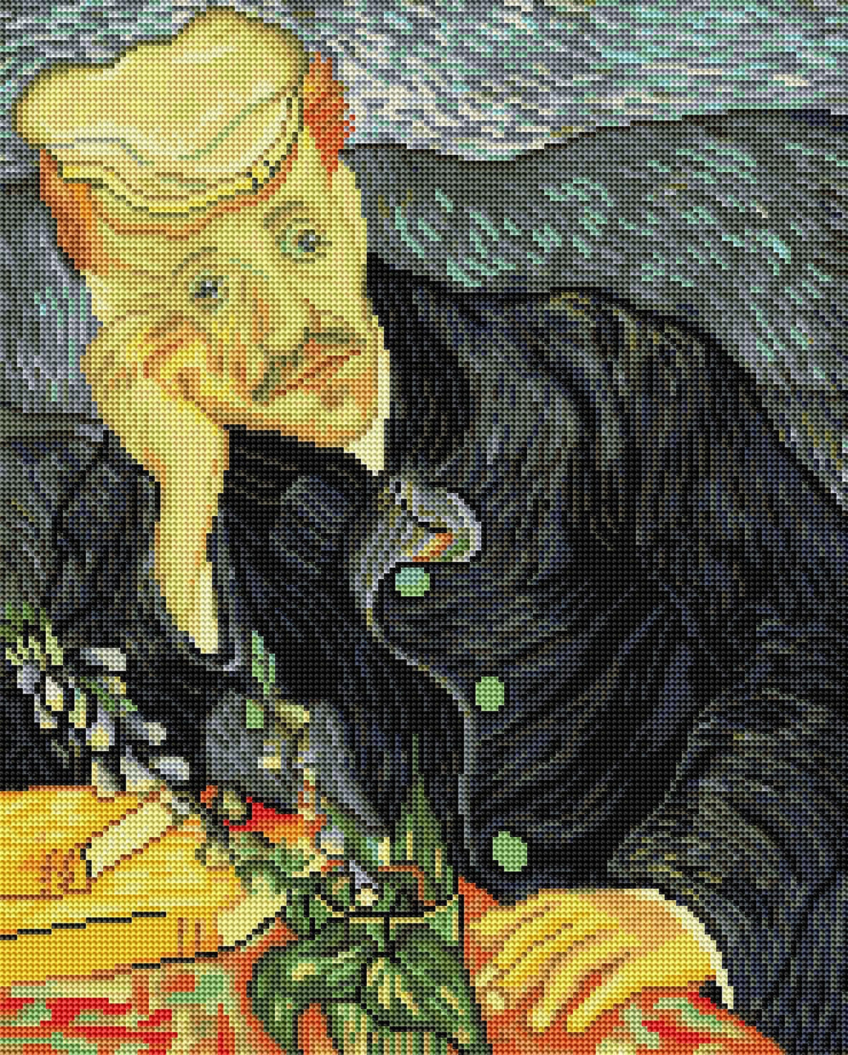 Diamond Painting Portrait of Dr. Gachet 16.5" x 20.5″ (42cm x 52cm) / Round With 40 Colors Including 1 AB / 27,232