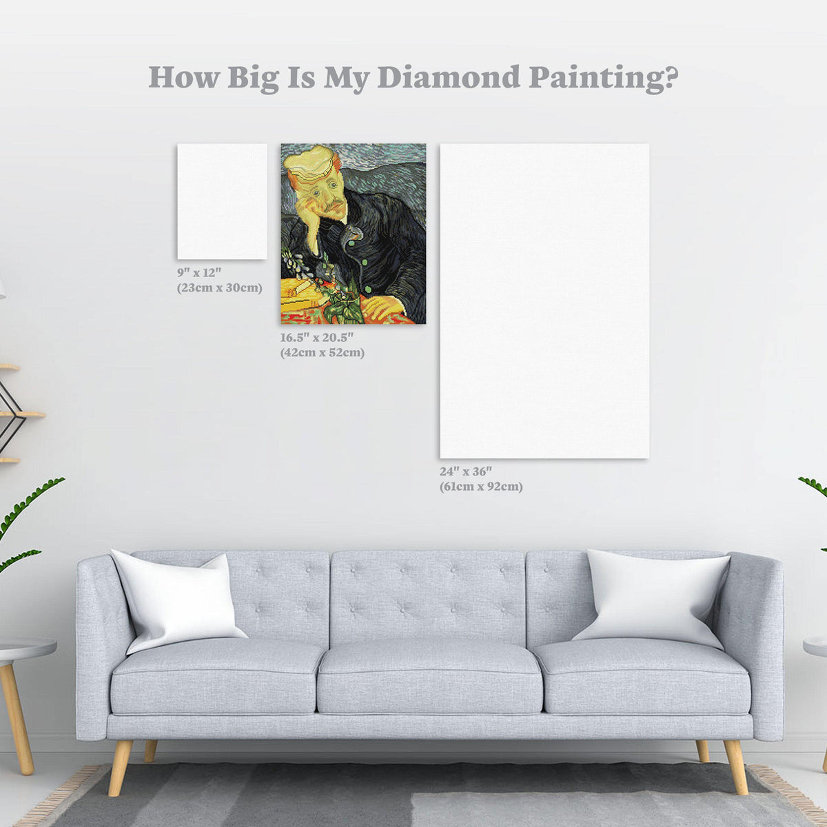 Diamond Painting Portrait of Dr. Gachet 16.5" x 20.5″ (42cm x 52cm) / Round With 40 Colors Including 1 AB