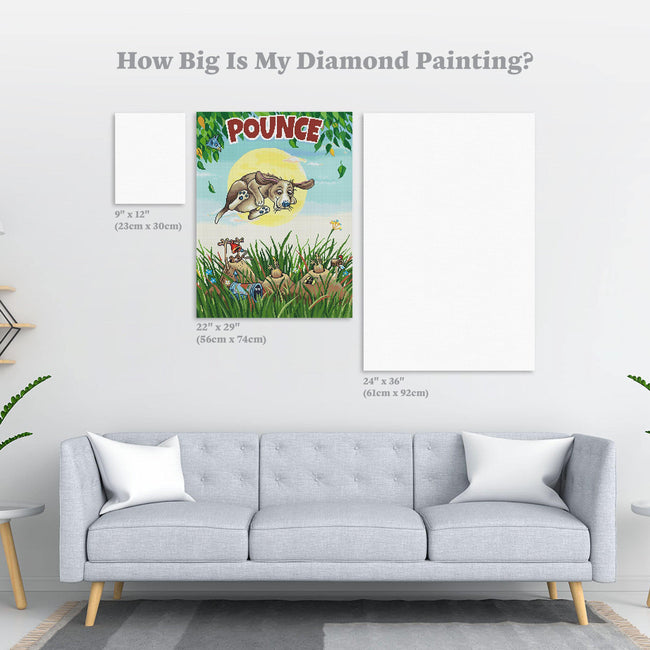 Diamond Painting Pounce 22" x 29″ (56cm x 74cm) / Square with 39 Colors including 4 ABs / 64,532