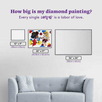 Diamond Painting Primary Connection 22" x 17" (55.8cm x 42.8cm) / Round With 34 Colors Including 6 ABs / 38,528