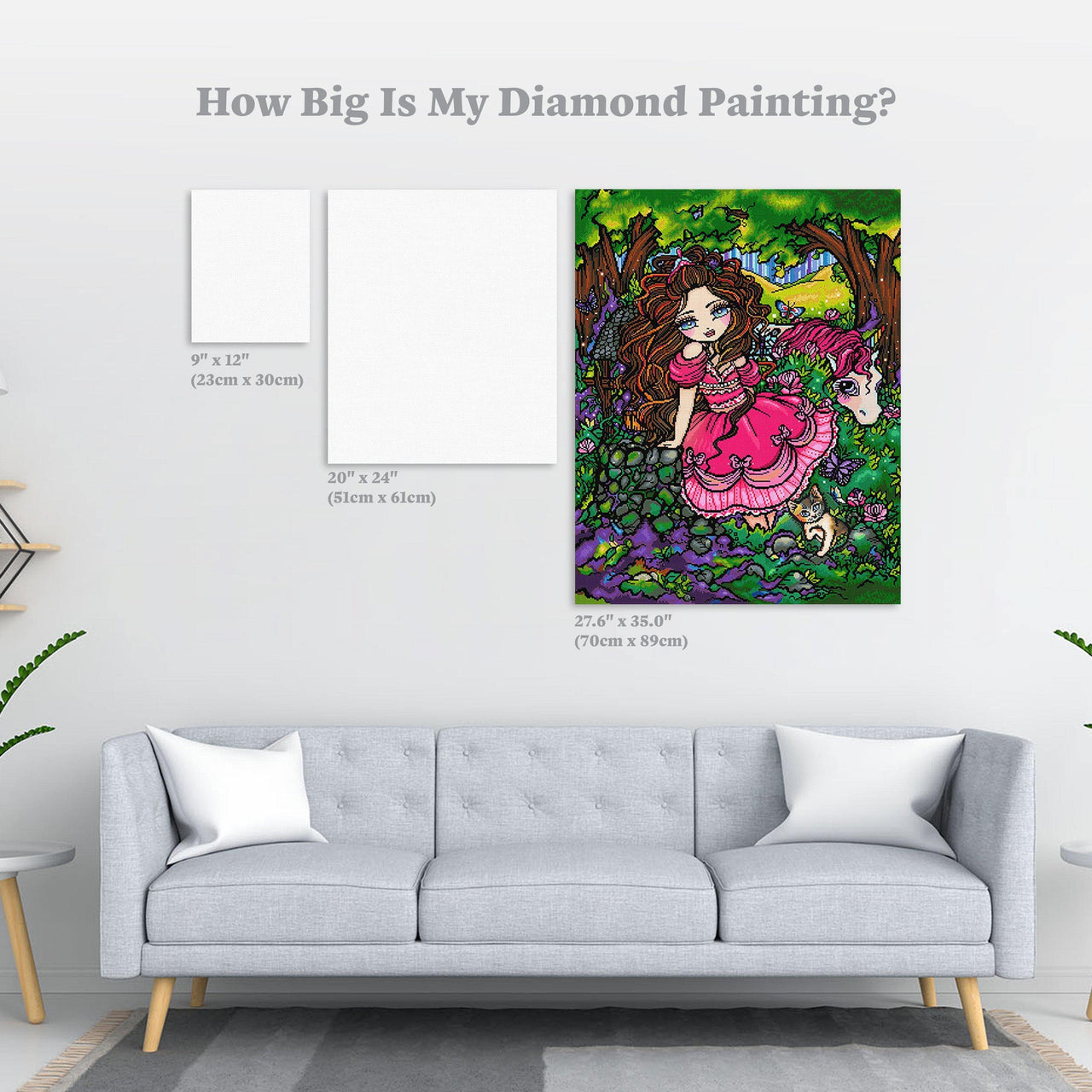 Diamond Painting Princess Izzy 27.6" x 35.0″ (70cm x 89cm) / Square with 51 Colors including 3 ABs / 97,781