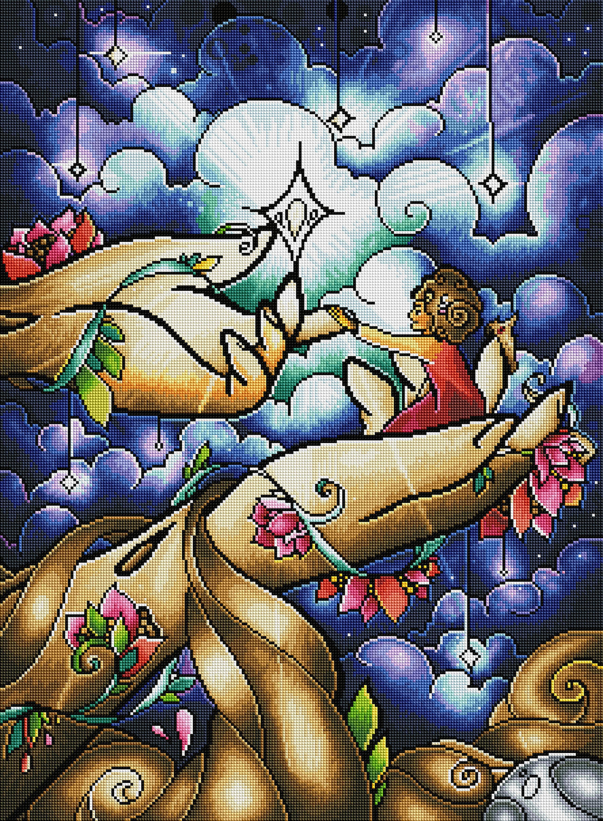 Diamond Painting Psalm 8 22" x 30″ (56cm x 76cm) / Square with 60 Colors including 2 ABs