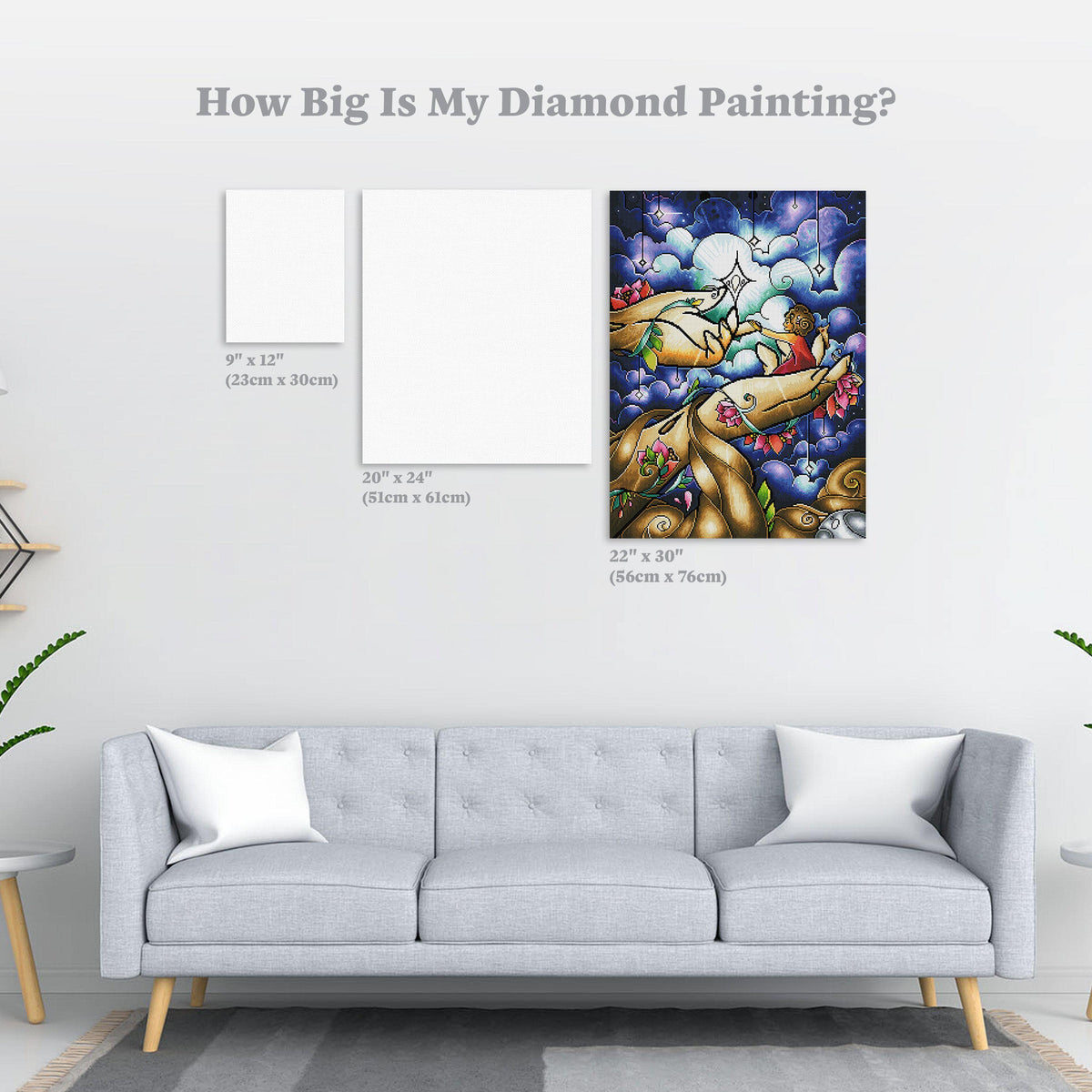 Diamond Painting Psalm 8 22" x 30″ (56cm x 76cm) / Square with 60 Colors including 2 ABs