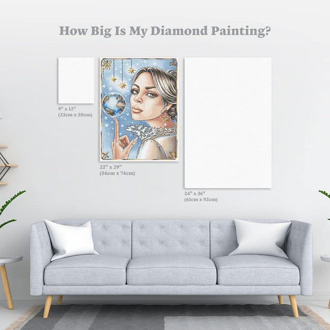 Diamond Painting Queen Of Her World 22" x 29″ (56cm x 74cm) / Round with 34 Colors including 1 AB and 1 Special Diamond / 51,652