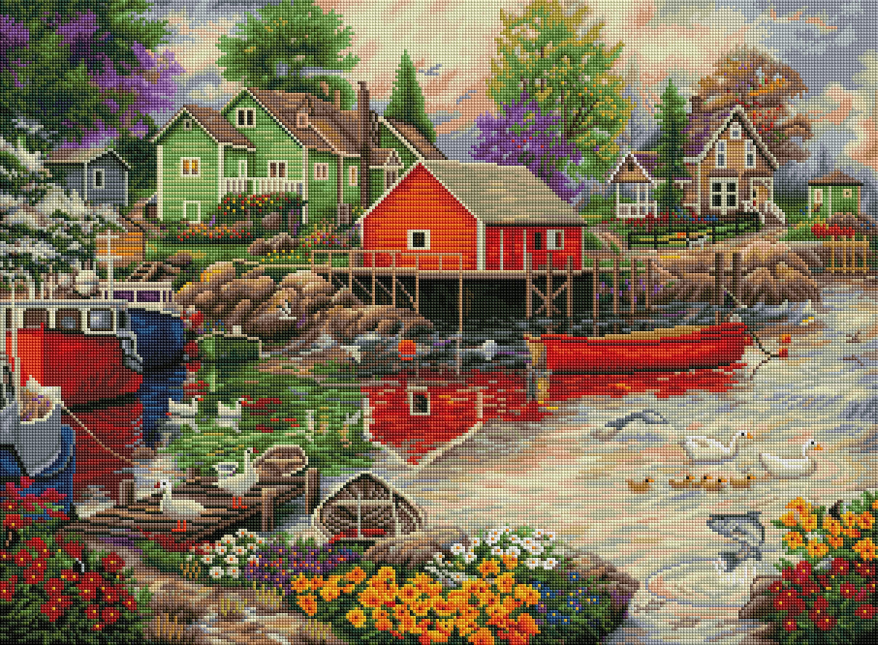 Diamond Painting Quiet Cove 30" x 22″ (76cm x 56cm) / Square with 55 Colors including 2 ABs / 67,049
