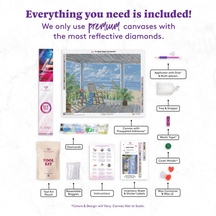 Diamond Painting Quiet Time 28" x 22" (71cm x 56cm) / Round with 50 Colors including 5 ABs / 50,148