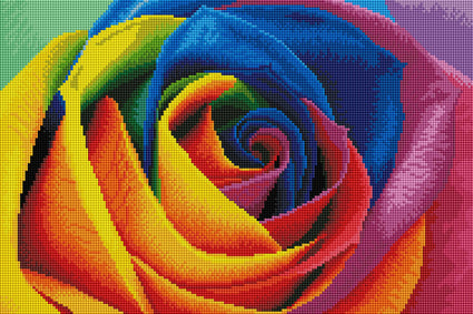 Diamond Painting Rainbow Flower Petals 12.6" x 18.9″ (32cm x 48cm) / Square With 39 Colors Including 4 ABs / 23,500