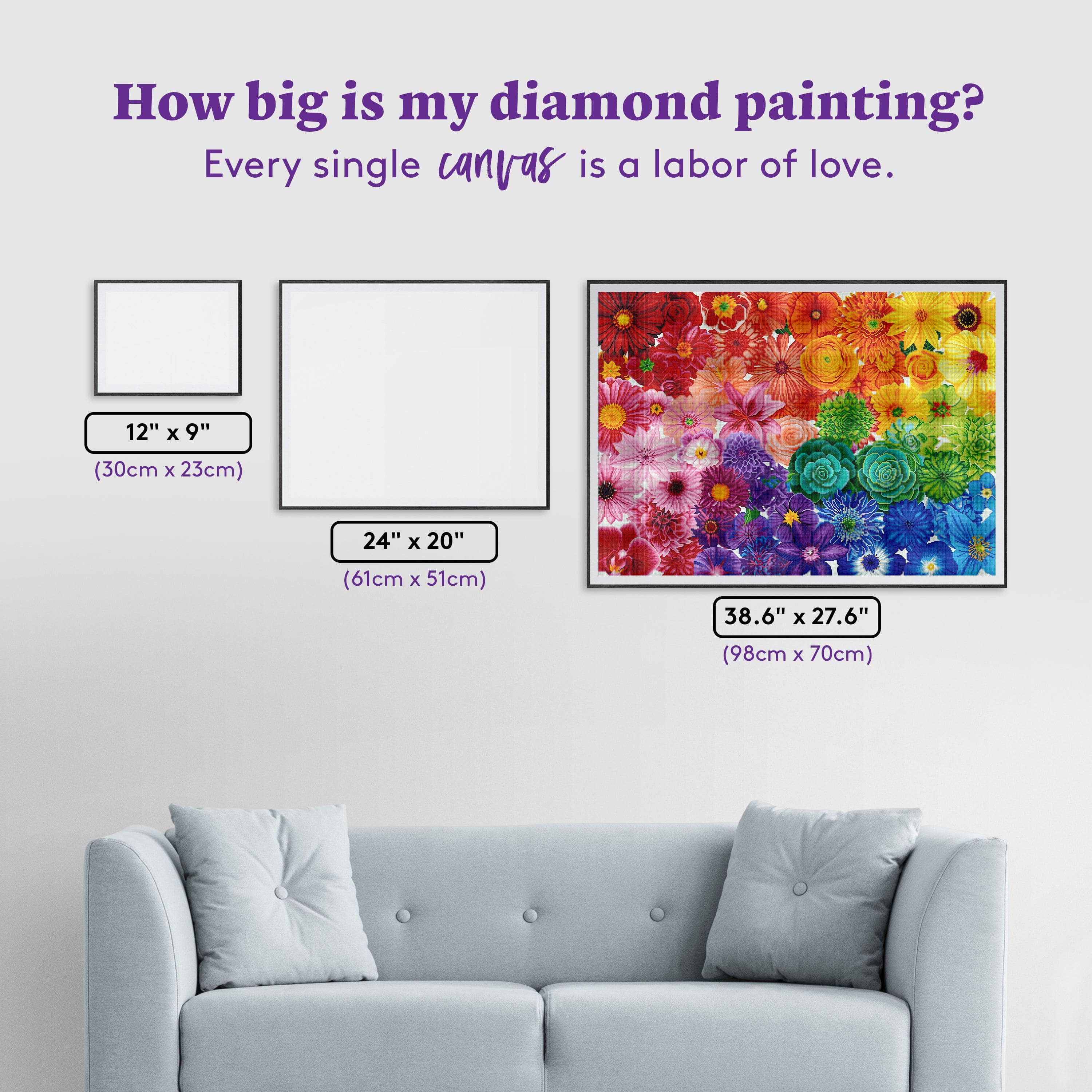 Extra Large Diamond Painting Kits Colorful Flowers Exotic Flowers