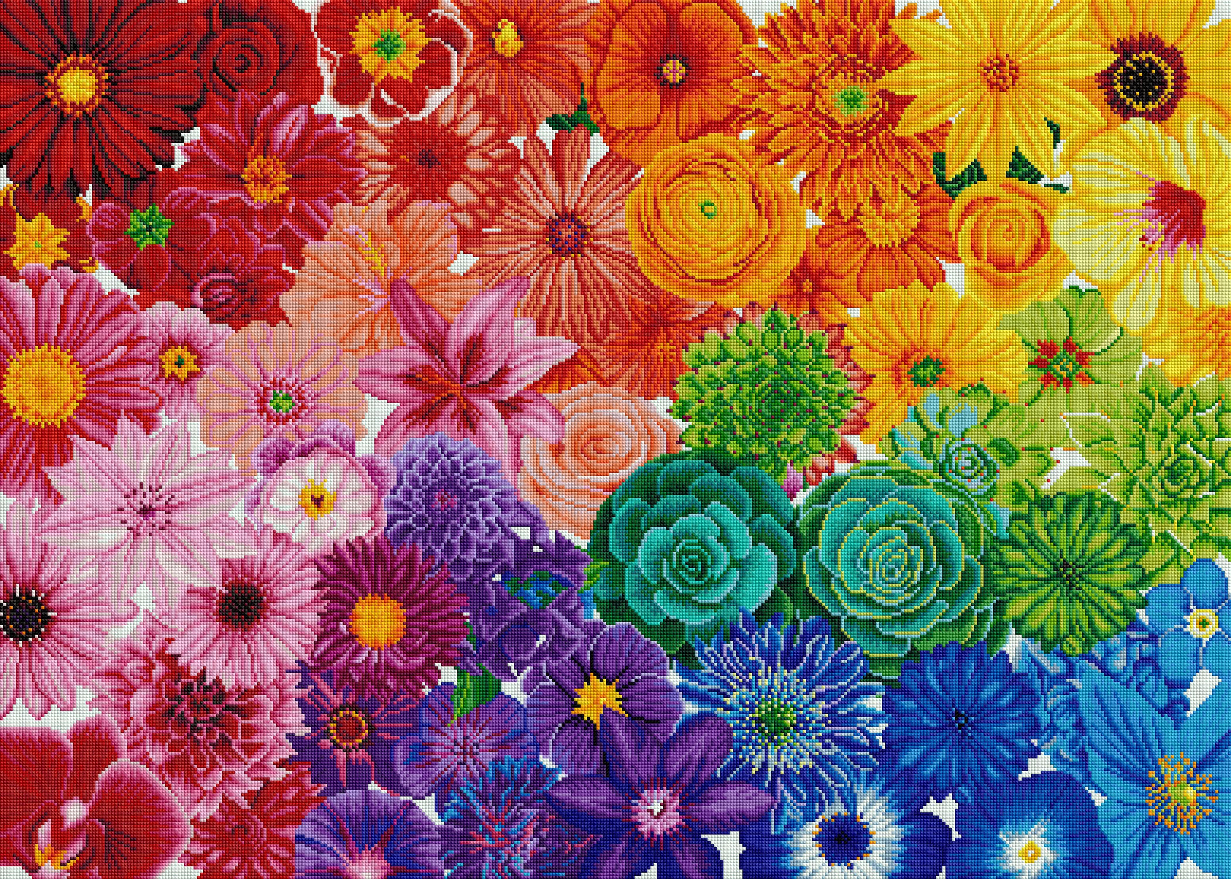 #1 DIY Diamond Art Painting Kit - Rainbow Flower Power | Diamond Painting Kit | Diamond Art Kits for Adults | Diamond Art Club