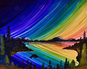 Diamond Painting Rainbow Reflections 25" x 20″ (64cm x 51cm) / Round with 55 Colors including 6 ABs / 41,268