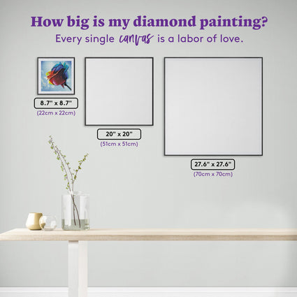 Diamond Painting Rainbow Rose 8.7" x 8.7″ (22 x 22) / Round With 35 Colors / 6,084