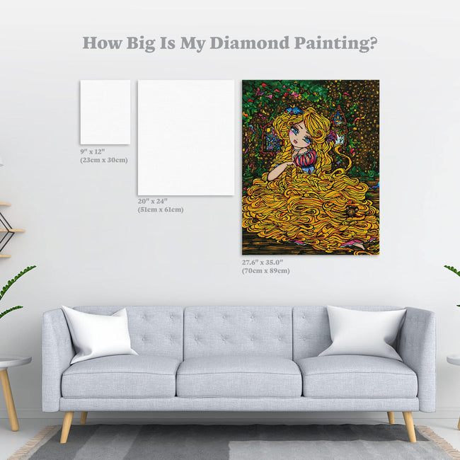 Diamond Painting Rapunzel 27.6" x 35.0″ (70cm x 89cm) / Square with 45 Colors including 3 ABs