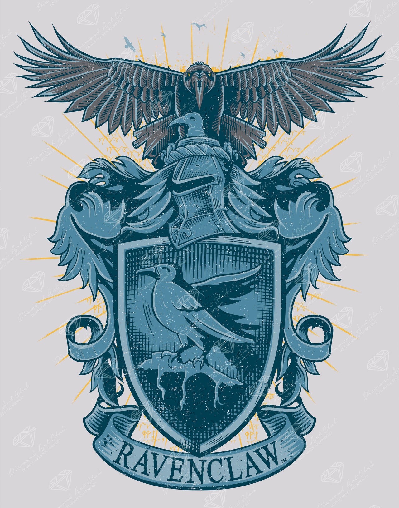 Diamond Painting Ravenclaw Crest - Tomes & Scrolls 22" x 28″ (56cm x 71cm) / Square With 8 Colors Including 1 AB / 62,101