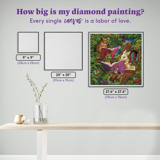 Diamond Painting Reading Time 27.6" x 27.6" (70cm x 70cm) / Square with 61 Colors including 5 ABs / 76,729