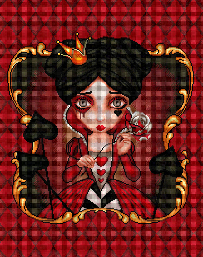 Diamond Painting Red Queen 22" x 28″ (56cm x 71cm) / Square with 31 Colors including 3 ABs / 62,101