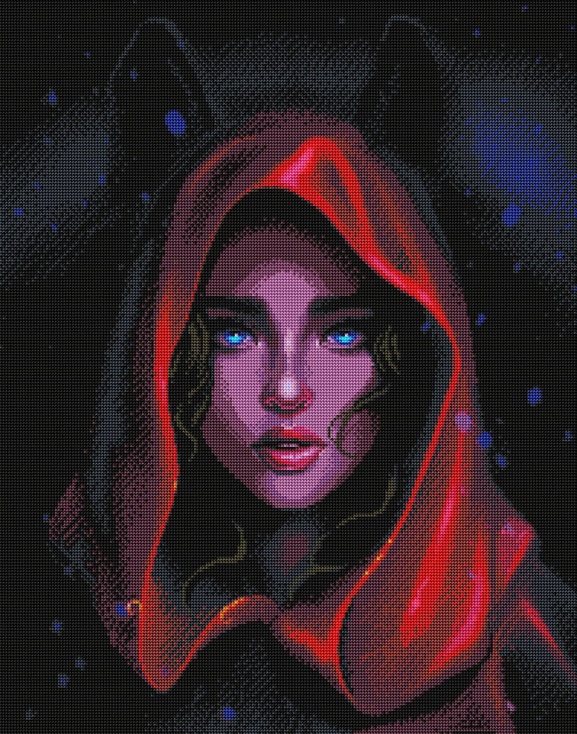 Diamond Painting Red Riding Hood 22" x 28" (56cm x 71cm) / Round with 36 Colors including 5 ABs / 50,347