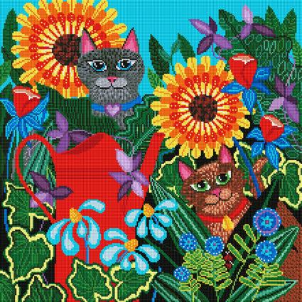 Diamond Painting Red Watering Can 22" x 22″ (56cm x 56cm) / Square with 48 Colors including 3 ABs