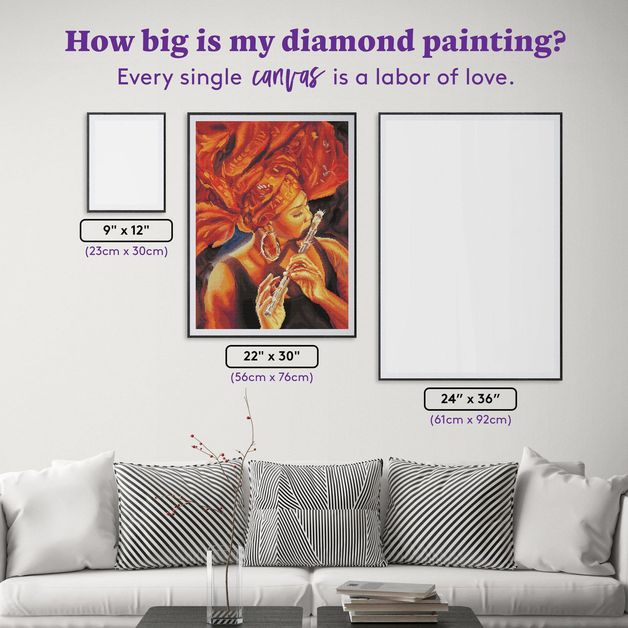 Diamond Painting Rhythm 22" x 30" (56cm x 76cm) / Round With 44 Colors Including 4 ABs / 53,929