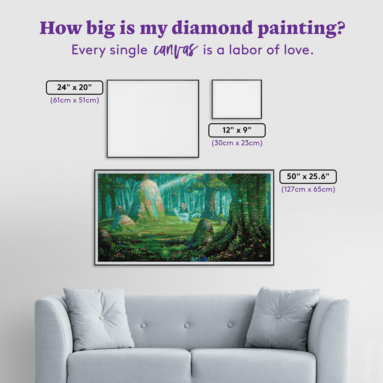 Diamond Painting Rock of Souls 50" x 25.6" (127cm x 65cm) / Square with 43 Colors including 5 ABs / 129,271