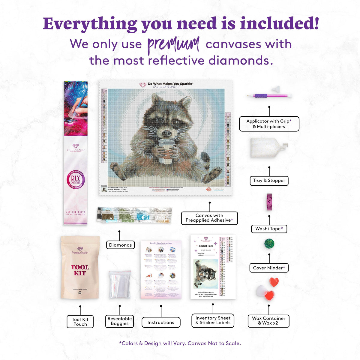 Diamond Painting Rocket Fuel 20" x 17" (50.7cm x 42.6cm) / Round with 47 Colors including 3 ABs / 27,512
