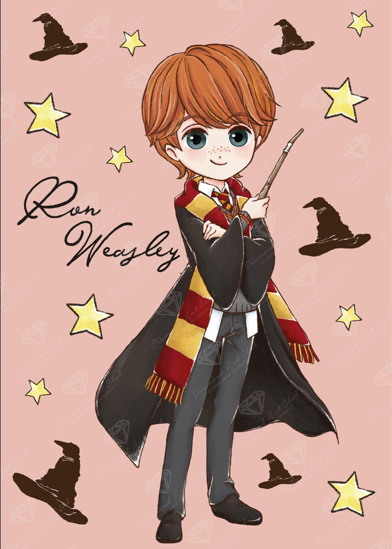 Diamond Painting Ron Weasley - Magical 22" x 28″ (56cm x 71cm) / Square With 30 Colors Including 4 ABs / 56,481