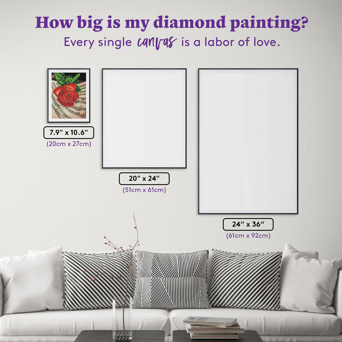 Diamond Painting Rose Music Sheet 7.9" x 10.6" (20cm x 27cm) / Round With 22 Colors including 1 AB / 6,745
