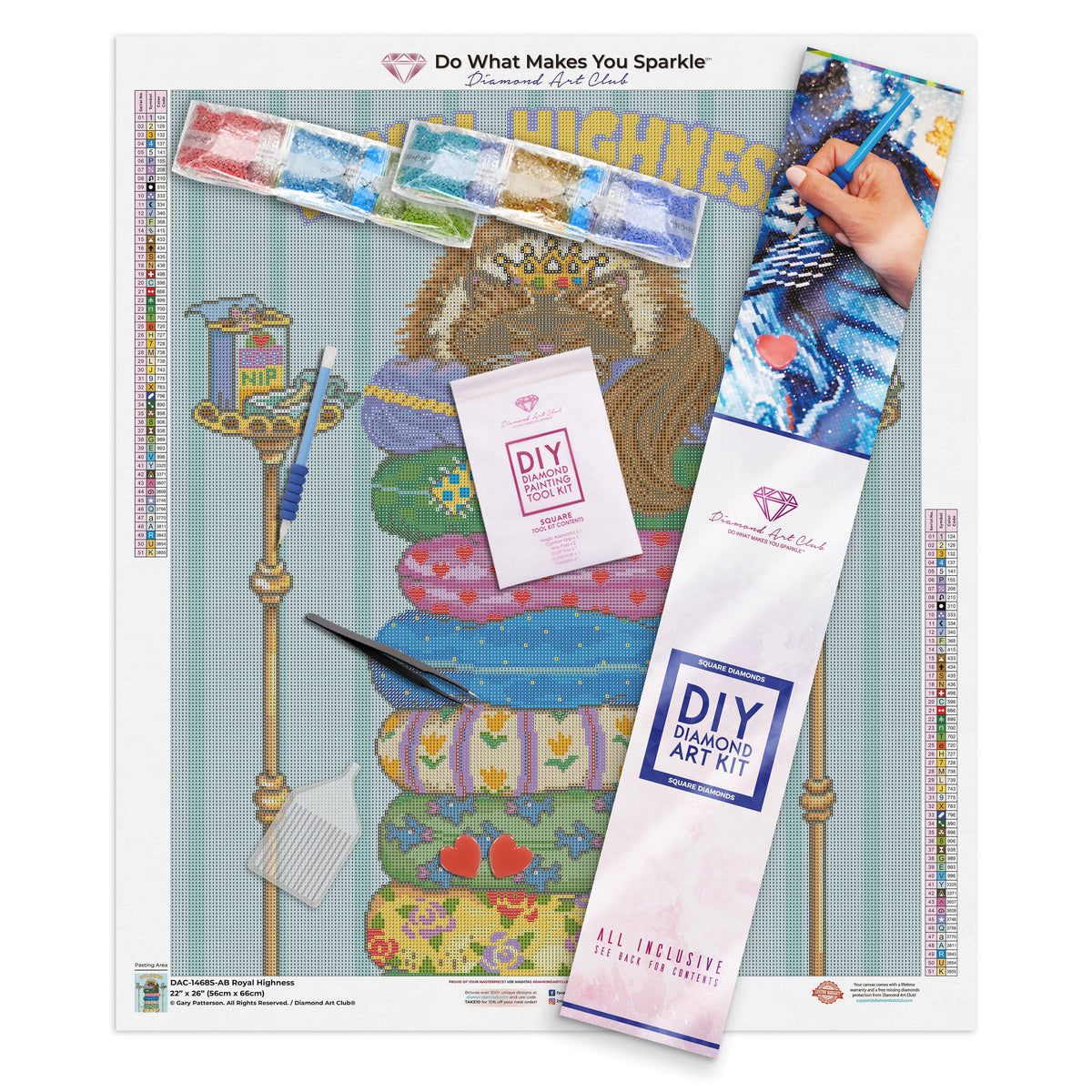 Diamond Painting Royal Highness 22" x 26″ (56cm x 66cm) / Square with 51 Colors including 5 ABs / 57,681