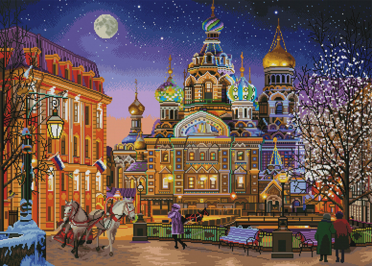 Diamond Painting Russia with Love 38.6" x 27.6″ (98cm x 70cm) / Square with 56 Colors including 2 ABs / 107,475