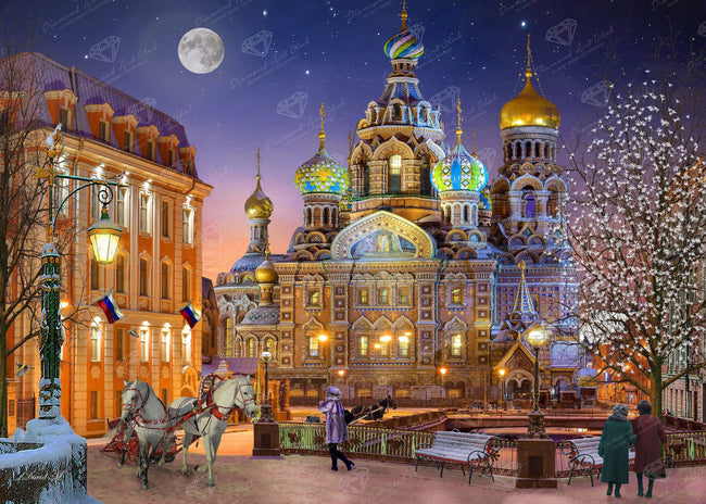 Diamond Painting Russia with Love 38.6" x 27.6″ (98cm x 70cm) / Square with 56 Colors including 2 ABs / 107,475
