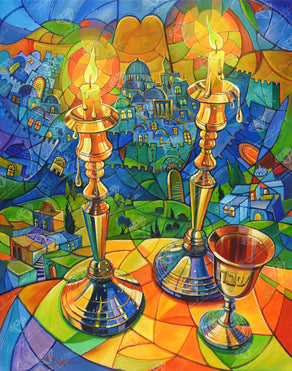 Diamond Painting Sabbath in Jerusalem 22" x 28" (56cm x 71cm) / Square With 43 Colors Including 3 ABs / 62,101