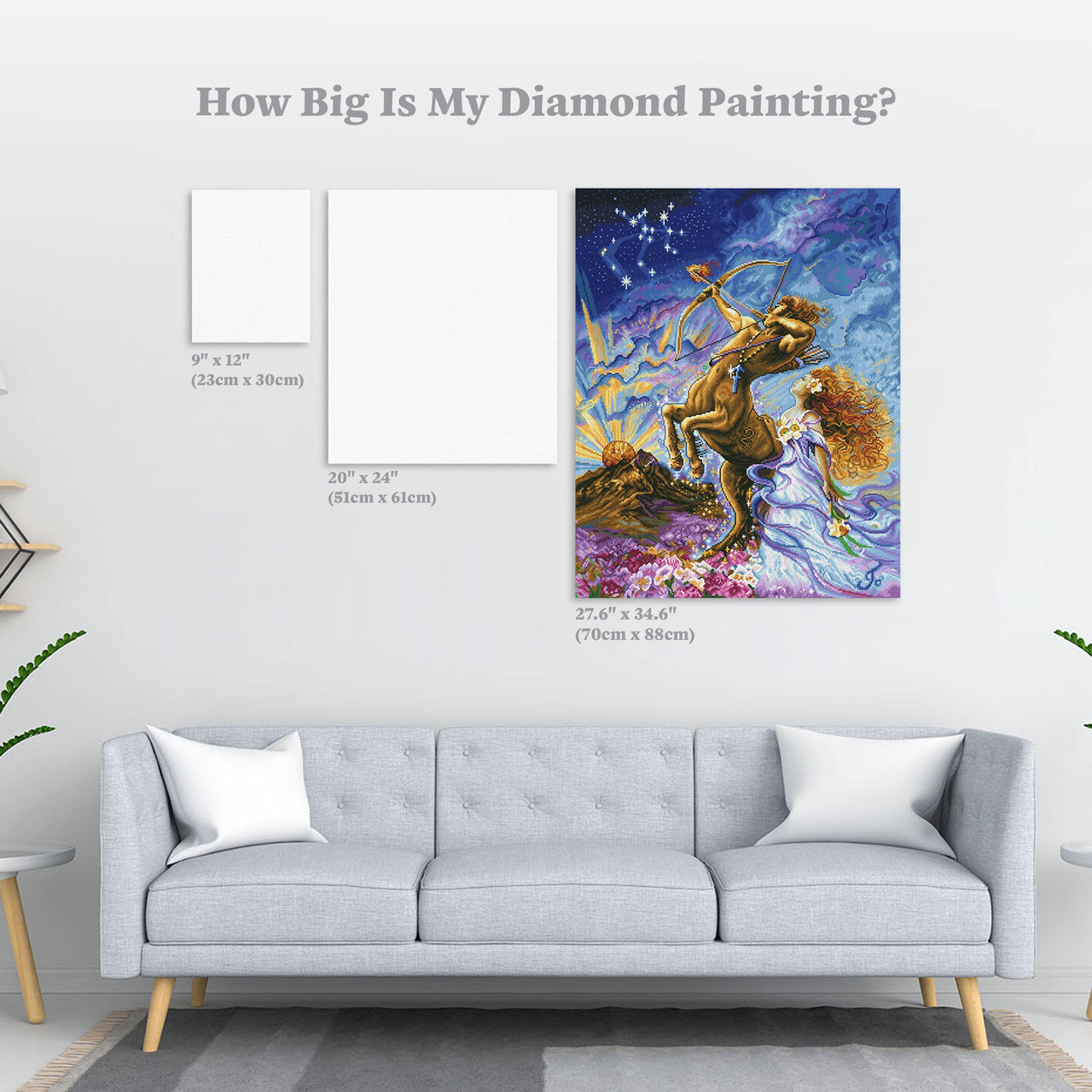 Diamond Painting Sagittarius 27.6" x 34.6″ (70cm x 88cm) / Square with 61 Colors including 2 ABs / 96,664
