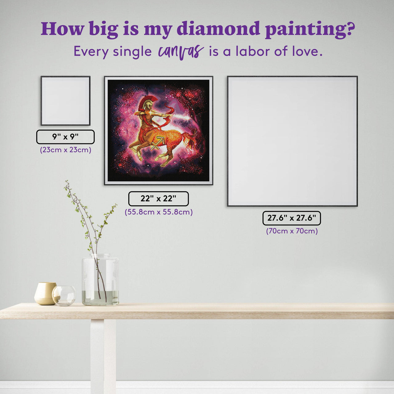 Diamond Painting Sagittarius 22" x 22" (55.8cm x 55.8cm) / Square with 54 Colors including 3 ABs / 50,176
