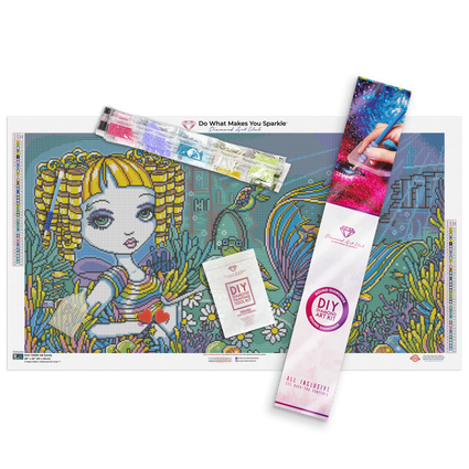 Diamond Painting Sandy 38" x 20″ (97cm x 51cm) / Round with 43 Colors including 3 ABs / 62,442