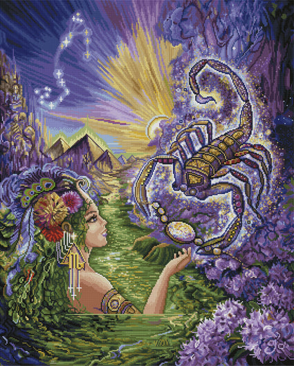 Diamond Painting Scorpio 27.6" x 34.3″ (70cm x 87cm) / Square with 56 Colors including 3 ABs / 95,562