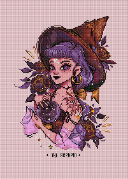 Diamond Painting Scorpio 20" x 28" (51cm x 71cm) / Square with 33 Colors including 4 ABs / 56,481