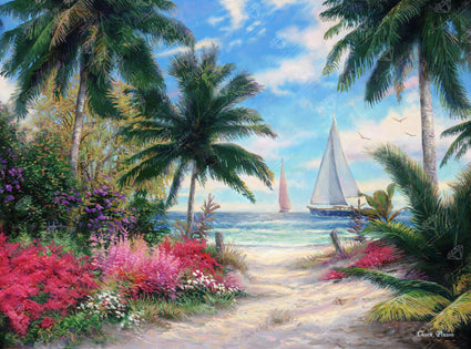 Diamond Painting Sea Breeze Trail 21.7" x 29.1″ (55cm x 74cm) / Square With 44 Colors Including 3 ABs / 62,856