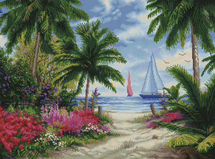 Diamond Painting Sea Breeze Trail 21.7" x 29.1″ (55cm x 74cm) / Square With 44 Colors Including 3 ABs / 62,856
