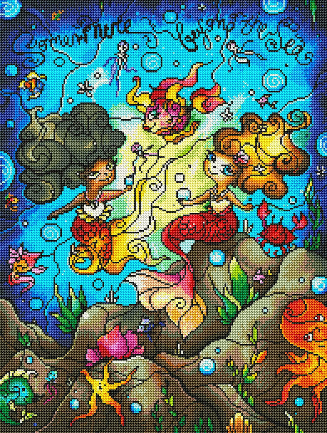 Diamond Painting Sea Buddies 21.7" x 28.7" (55cm x 73cm) / Round With 44 Colors including 2 ABs / 50,314