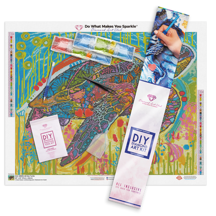 Diamond Painting Sea Turtle 28" x 22" (71cm x 56cm) / Square With 49 Colors Including 5 ABs / 62,101