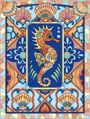 Diamond Painting Seahorse 22" x 29″ (56cm x 74cm) / Square with 26 Colors including 3 ABs / 64,818