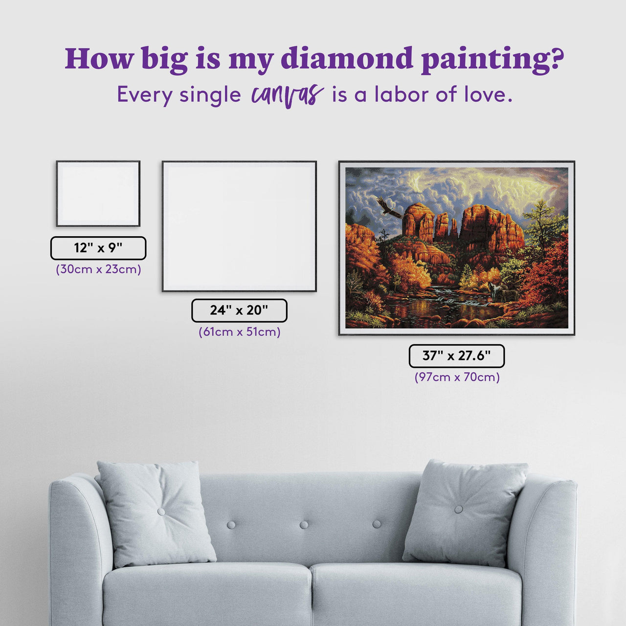 Diamond Painting Sedona Majesty 37" x 27.6" (97cm x 70cm) / Square with 59 Colors including 3 ABs / 109,309
