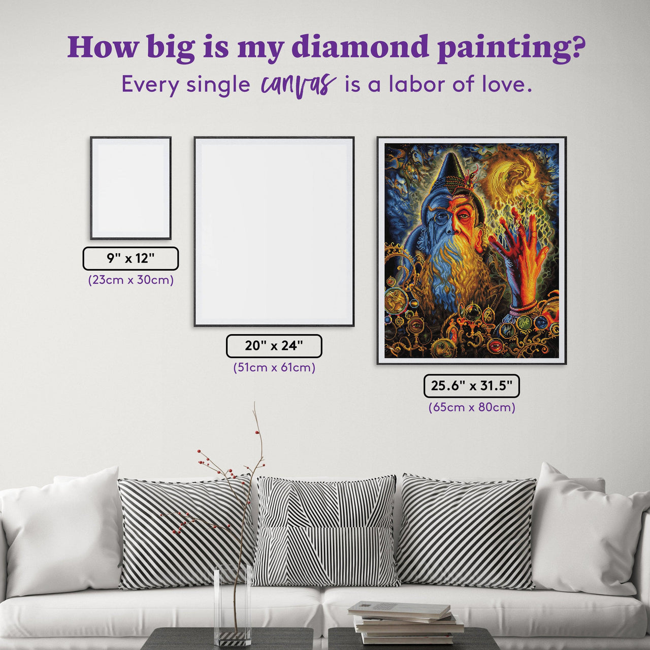 Diamond Painting Seer 25.6" x 31.5" (65cm x 80cm) / Square with 58 Colors including 4 ABs / 83,781
